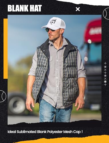 Tarpop 10 Pcs Sublimation Blank Trucker Hats Bulk - color: White