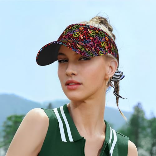 Wide Brim Sun Visor Hat - color: Black