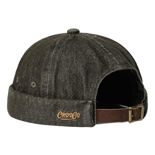 Clakllie Cotton Docker Hat Brimless Hats for Men Retro Sailor Skullcap - color: Fma2503-taupe