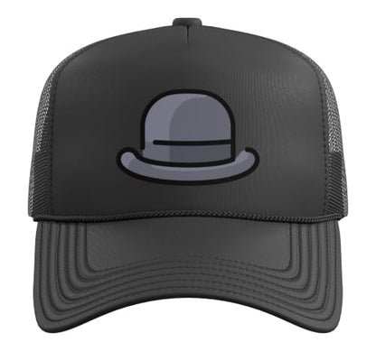 Really Like Bowler Hats Derby Bob Hat Trucker Hat with Adjustable Mesh Back - color: Black