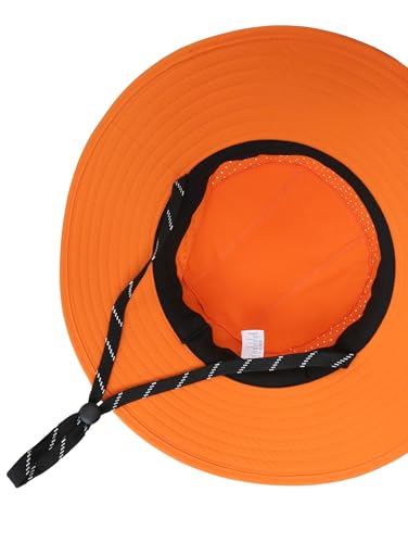 UPF50+ Bucket Hat, Wide Brim Sun Cap - color: Orange