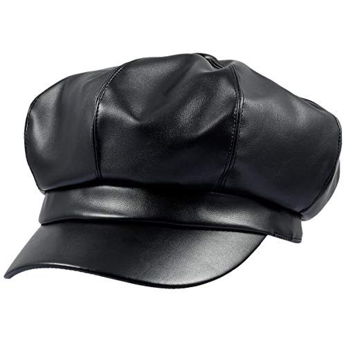Sportmusies Polyester 8 Panels Newsboy Caps for Women - color: #01black