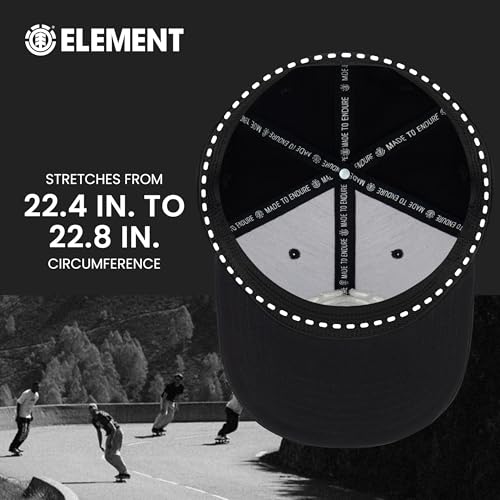 Element Unisex Adult Element Baseball Hat, Adult Flex Fit Active Sport Cap with Curved Brim - color: Black