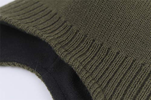 Connectyle Men's Knit Winter Hat with Ear Flaps Fleece Lined Beanie Warm Knitted Skull Cap Beanies Watch Hat - color: Army Green