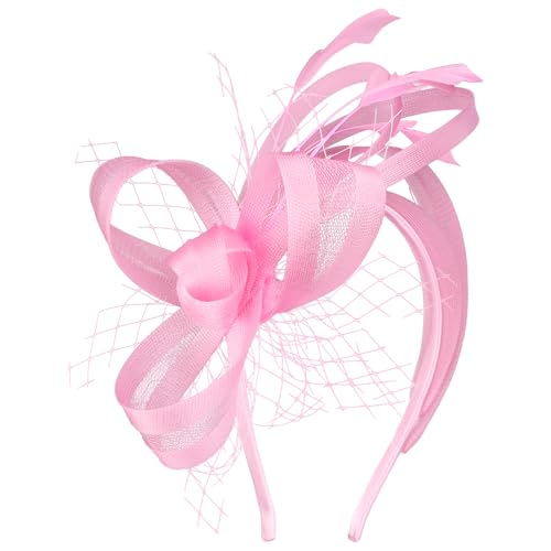 Fascinators Hats for Women, Fascinator Headband Tea Party Hat - color: Light Pink