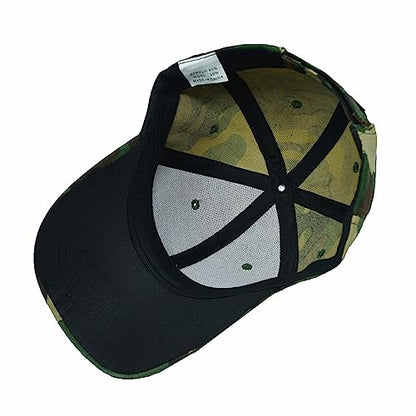 Glory Max Plain Baseball Cap Hook & Loop Strap Adjustable Solid Blank Curved Visor Hat - color: Woodland Camo