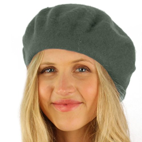Classic Winter 100% Wool Warm French Art Basque Beret Tam Beanie Hat Cap - color: Gray