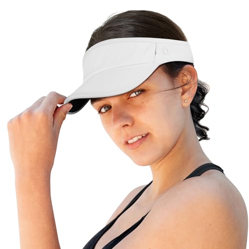 GADIEMKENSD Foldable Sun Visor Hat UPF 50+ Lightweight Adjustable - color: White