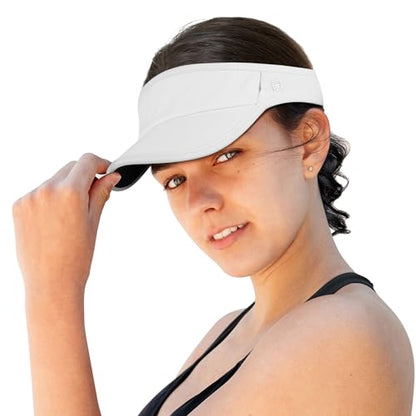 GADIEMKENSD Foldable Sun Visor Hat UPF 50+ Lightweight Adjustable - color: White
