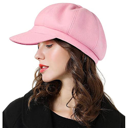 Sumolux Women Beret Newsboy Hat French Cap Classic Winter - color: Pink