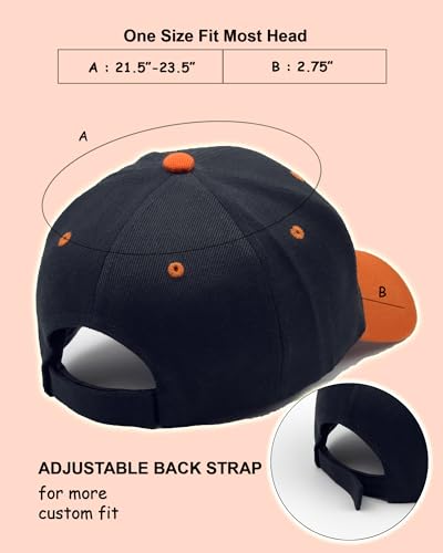 Utmost Structured Baseball Cap with Adjustable Closure - Performance Hat for Outdoor Activities (1pc Black/Orange)