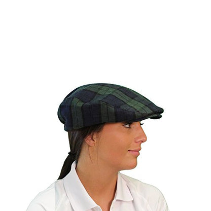 Plaid Flat Golf Cap: 'Par 5' - color: Black Watch