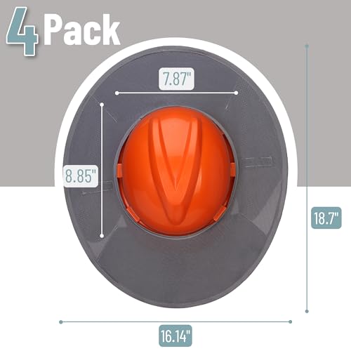 UNCO- Hard Hat Sun Shield, 4 Pack, Gray, Full & Standard Brim Mesh Sunshade High Visibility Reflective, Hard Hat Accessories - color: Grey, size: 4 Pack