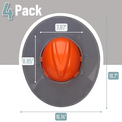 UNCO- Hard Hat Sun Shield, 4 Pack, Gray, Full & Standard Brim Mesh Sunshade High Visibility Reflective, Hard Hat Accessories - color: Grey, size: 4 Pack