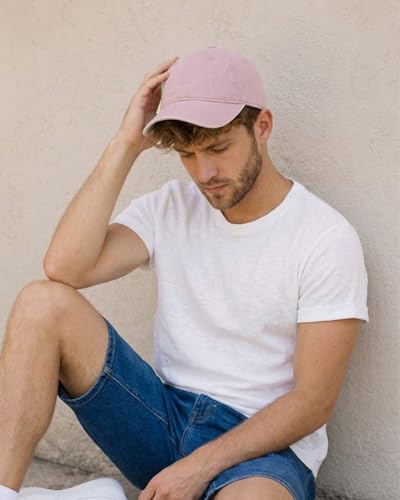 Zylioo XXL Baseball Cap for Big Heads Men Women, Washed Denim Dad Hat - color: Light Pink, size: X-Large-XX-Large