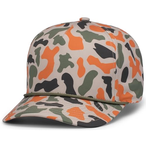 Pacific Headwear Duck Camo 5-Panel Trucker Cap - color: Blaze Camo