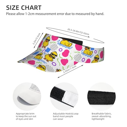 Sun Visor Hats Adjustable Open Top Sport Hat for Golf Women/Men - color: Graffiti Little Yellow Duck