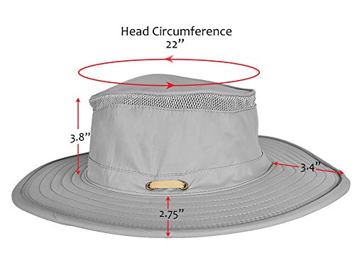 Solaris Mens Sun Hat Neck Flap 2 in 1 Foldable Waterproof UPF 50+ Baseball Cap Fishing Hiking Outdoor - color: Gray