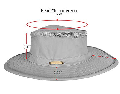 Solaris Mens Sun Hat Neck Flap 2 in 1 Foldable Waterproof UPF 50+ Baseball Cap Fishing Hiking Outdoor - color: Gray