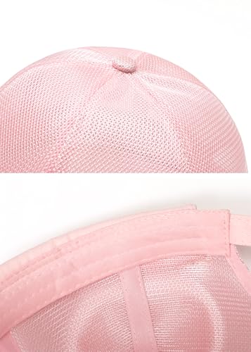 Mens Mesh Brimless Cap with No Brim, Summer Docker Cap Beanie Hat Flip Sailor Skullcap Breathable - color: Pink