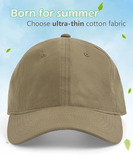 Hot Summer Baseball Cap, 35% Thinner Cotton Dad Hat Lightweight - color: Green