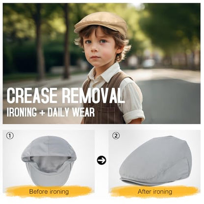 Toddler Cotton Golf Newsboy Cap - color: Light Grey, size: 4-5T