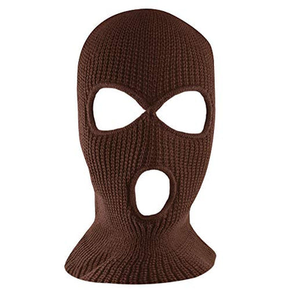 Super Z Outlet Knit Sew Acrylic Outdoor Full Face Cover Thermal Ski Mask One Size Fits Most - color: Brown
