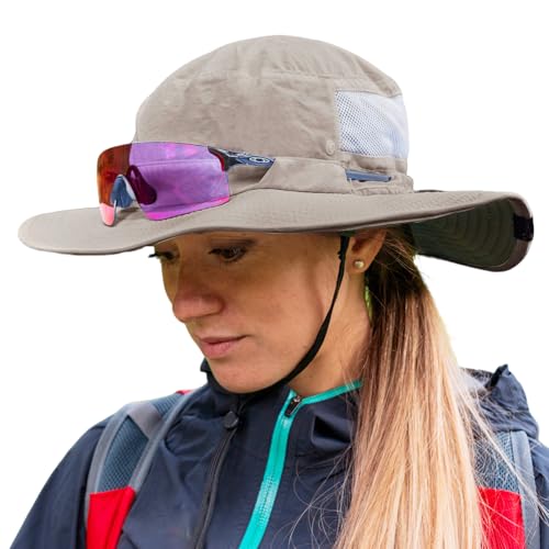TOP-EX Wide Brim Sun Hat for Women with Ponytail Hole, Packable, S/M-L/XL - color: Grey, size: Medium-Large