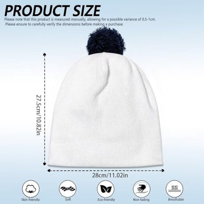 Cute Winter Hats for Women Cold Weather Knit Beanies for Women with Pom Pom - color: Dog Paw Print