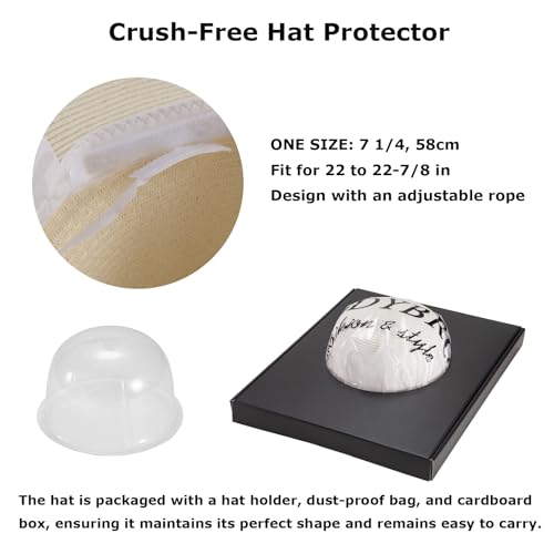 Women's Wide Brim Sun Hat - UV Protection Floppy Straw Sunhat Summer 7 1/4 - color: Milk White, Size 58cm, for 22 - 22 7/8" ( 7, 7 1/8, 7 1/4 )