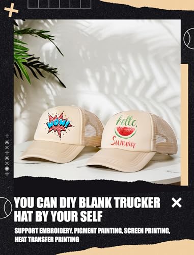 Tarpop 10 Pcs Sublimation Blank Trucker Hats Bulk - color: Tan
