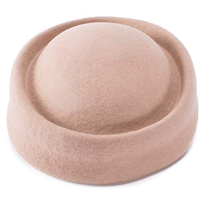 Lawliet Womens 100% Wool Felt Fascinator Hostess Pillbox Millinery Hat Base B028 - color: Camel