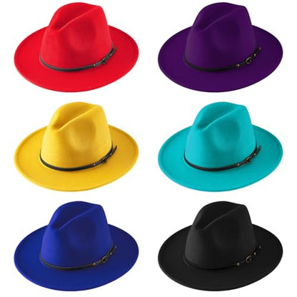 Hercicy 6 Pcs Fedora Hats for Women Men - color: Novel Color