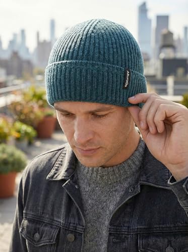 Beanie for Men Women Unisex Winter Hat Cuffed Thick Chunky Knitted Beanies Skull Cap - color: Royal Blue