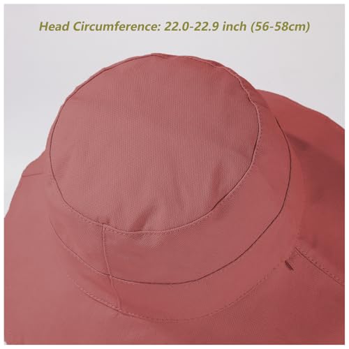 vidsel Womens Sun Hats Wide Brim Reversible Bucket Cotton Hat with Hat Clip - color: Red, size: Medium