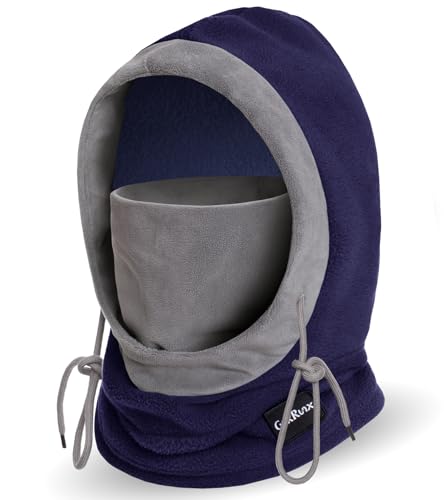 Balaclava Winter Face Mask Windproof Fleece Ski Mask Cold Weather Neck and Face Warmer for Men and Women - color: Navy
