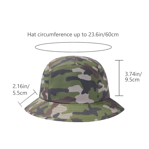 BASSDASH UPF50+ Fishing Bucket Hat for Men Women Lightweight Water Resistant Packable Outdoor Summer Sun Hats FH13 - color: Army Green Camo