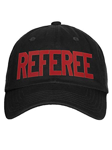 Classic Referee Hat Premium Cotton Low Profile Unstructured Adjustable Strapback - color: Black Red