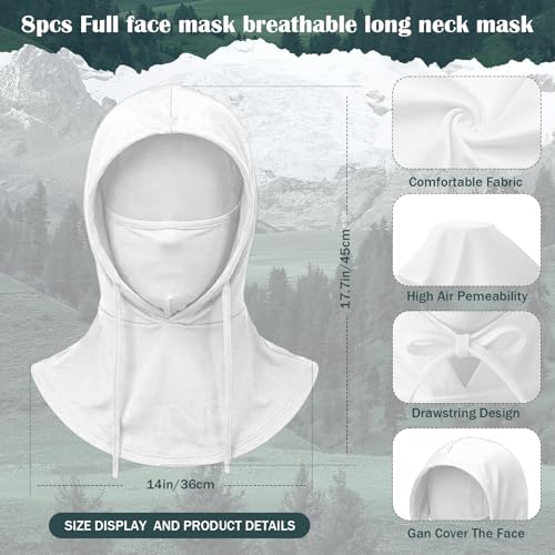 Chicingyou 8 Pcs Summer Balaclava Face Mask UV Hood Breathable Full Head Mask Face Cover for Men Women Outdoor - color: Classic Color