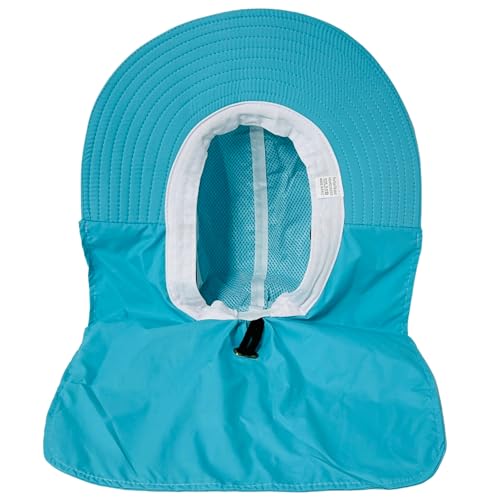 Packable and Adjustable Mesh Boonie Sun Hat with Neck Flap - color: Teal