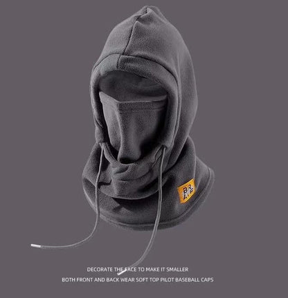 Winter Fleece Ski Mask for Men Women Balaclava Face Mask Windproof Thermal Hood Winter Full Face Neck Cover Warmer - color: Grey