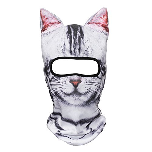 WTACTFUL 3D Animal Ears Balaclava, Breathable Face Mask for Halloween - color: American Shorthair Meb-05