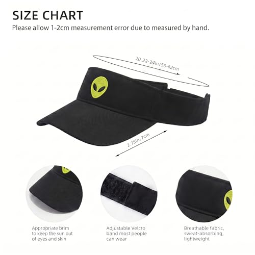 Embroidered Adjustable Sun Visor for Women Men Outdoor Golf Tennis - color: Alien/Black