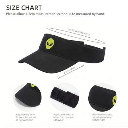 Embroidered Adjustable Sun Visor for Women Men Outdoor Golf Tennis - color: Alien/Black