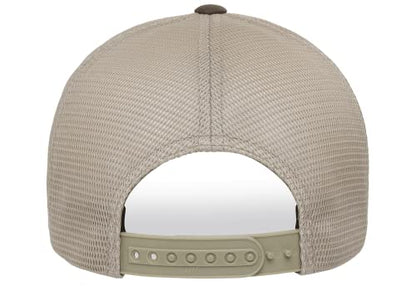Flexfit 110M Trucker Mid-Profile Mesh Back Snapback Cap - color: Brown/Khaki