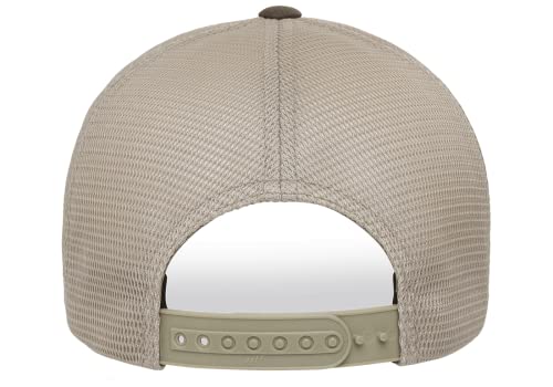 Flexfit 110M Trucker Mid-Profile Mesh Back Snapback Cap - color: Brown/Khaki