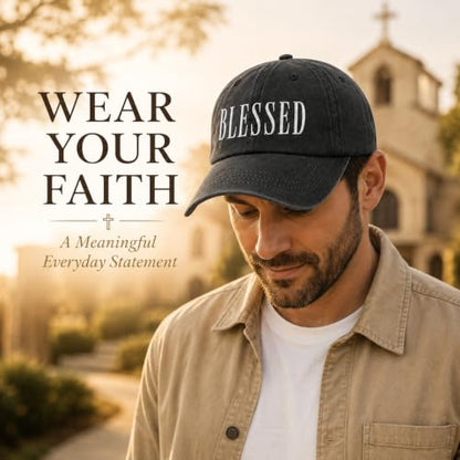 Man of God Husband Dad Embroidered Hat Camping Caps for Women - color: Blessed 24