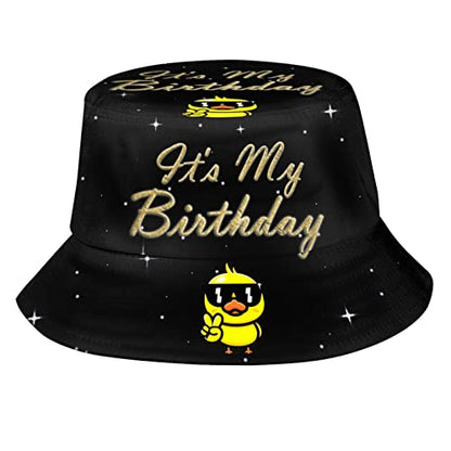 Bucket Hat Funny Duck Fisherman Hat Travel Beach Sun Hat Outdoor Cap for Men Women Adults - color: Birthday Duck