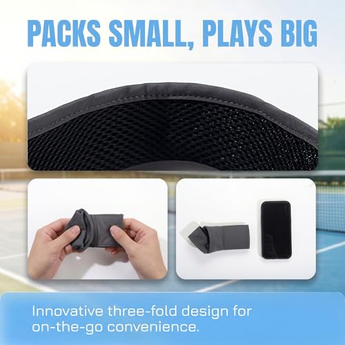 Sun Visors for Women Men Adjustable Folding Cap Running Golf Tennis - color: Dark Gray