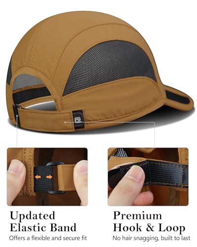 GADIEMKENSD Outdoor Running Hat Breathable Mesh 2PACK - color: Camel+camel, size: 6 7/8-7 1/4